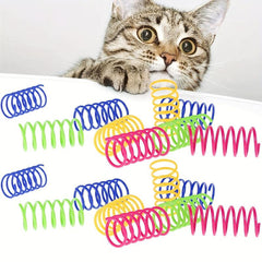4pcs Interactive Cat Toy Colorful Durable Plastic Spiral Spring Kitten Toy