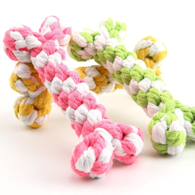 Dog Braided Cotton Rope Molar Bone Toy for Small Medium Large Dog