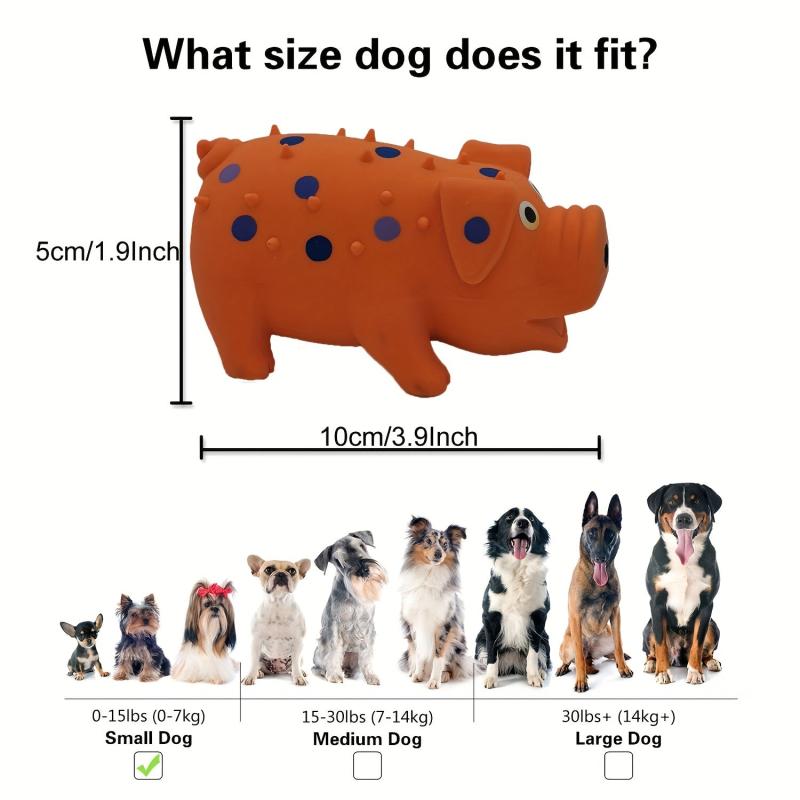 Mini Latex Dog Squeaky Pig Toy 10-16 cm