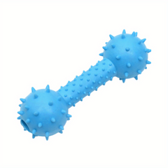 Squeaky Dumbbell Dog Chew Toy for Teeth Grinding & Playful Exercise
