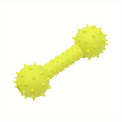 Squeaky Dumbbell Dog Chew Toy for Teeth Grinding & Playful Exercise