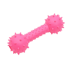 Squeaky Dumbbell Dog Chew Toy for Teeth Grinding & Playful Exercise