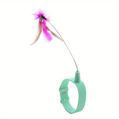 Interactive Cat Toy Collar Teaser Stick with Feather and Bell