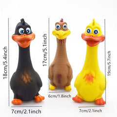 Chicken Duck Durable Dog Chew Latex Toys Tough Squeaky Dog Grind
