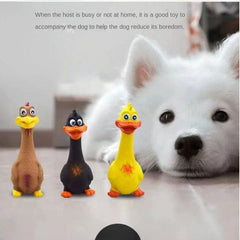 Chicken Duck Durable Dog Chew Latex Toys Tough Squeaky Dog Grind