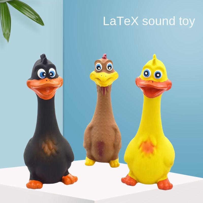 Chicken Duck Durable Dog Chew Latex Toys Tough Squeaky Dog Grind