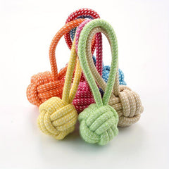 Interactive Cotton Rope Puppy Tug Toy Ball For Dogs