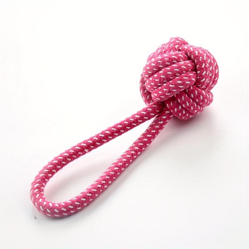 Interactive Cotton Rope Puppy Tug Toy Ball For Dogs