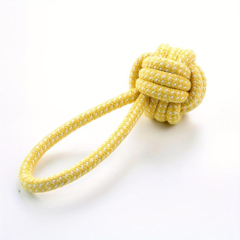 Interactive Cotton Rope Puppy Tug Toy Ball For Dogs