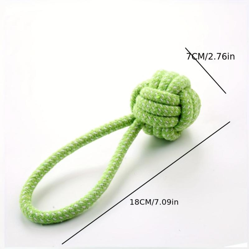 Interactive Cotton Rope Puppy Tug Toy Ball For Dogs