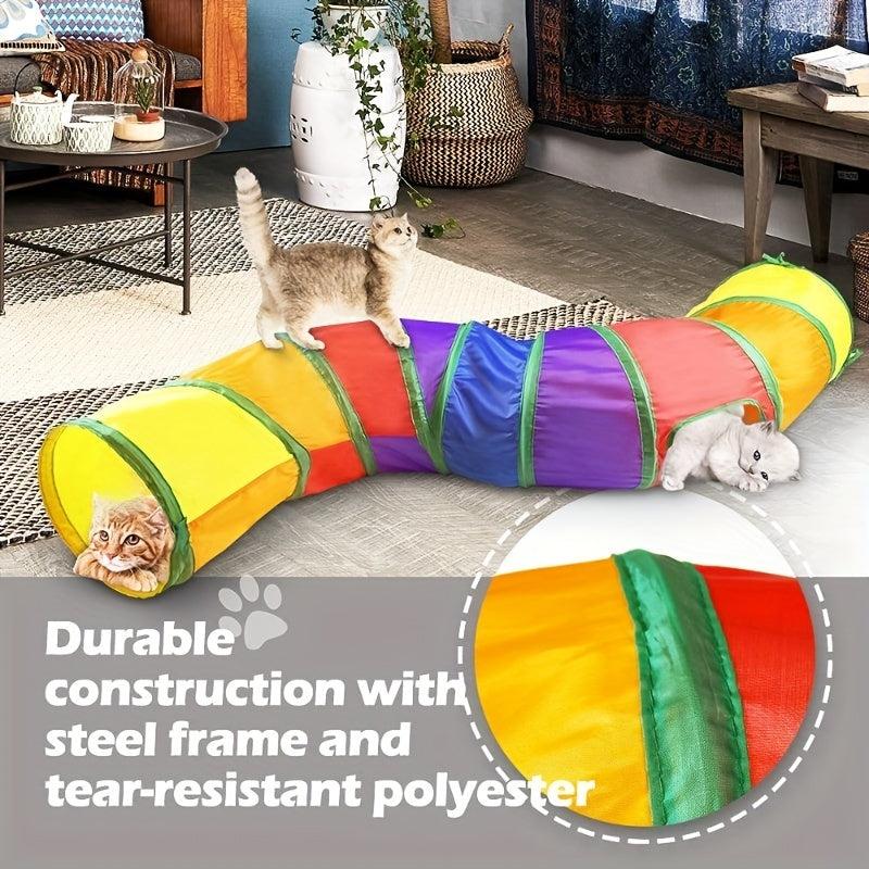 Foldable S Shaped Cat Tunnel for Indoor Cats - Endless Fun and Exercise
