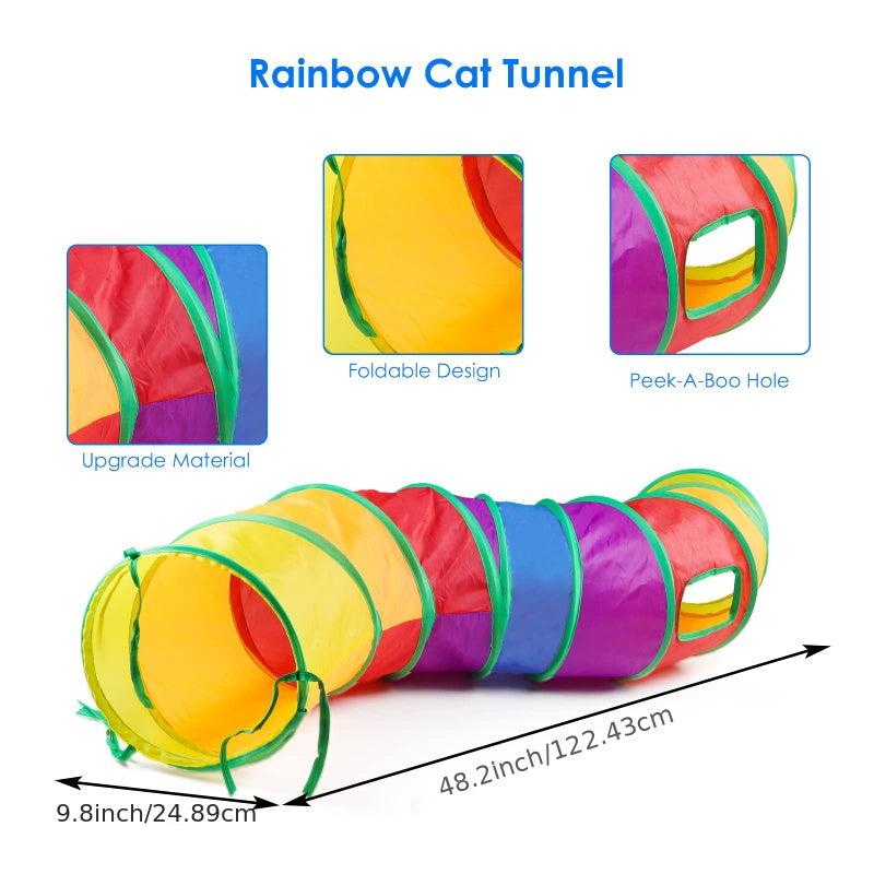 Foldable S Shaped Cat Tunnel for Indoor Cats - Endless Fun and Exercise