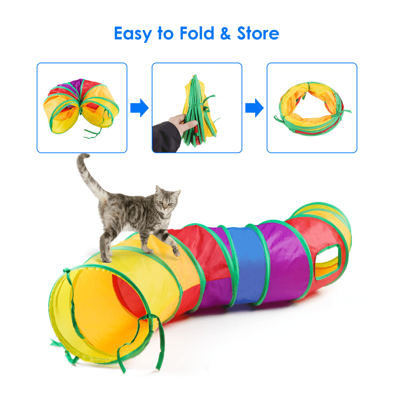 Foldable S Shaped Cat Tunnel for Indoor Cats - Endless Fun and Exercise