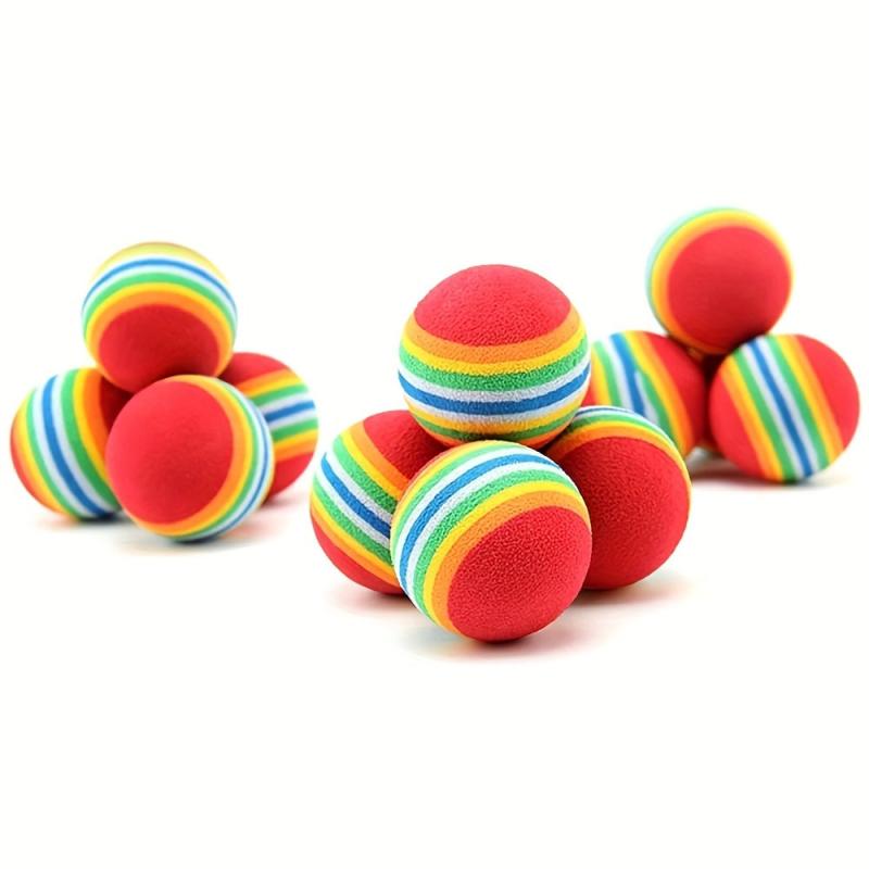 Interactive Rainbow Cat Toy Ball for Chew & Scratch