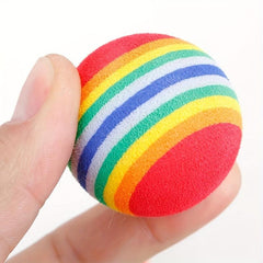 Interactive Rainbow Cat Toy Ball for Chew & Scratch