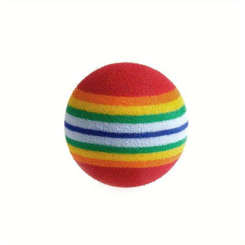Interactive Rainbow Cat Toy Ball for Chew & Scratch