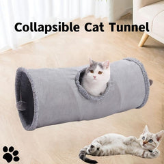 Collapsible Cat Tunnel Tube Play Tent Cat Toy Indoor with Plush Ball