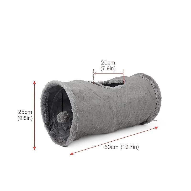 Collapsible Cat Tunnel Tube Play Tent Cat Toy Indoor with Plush Ball