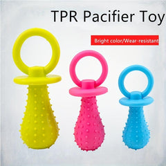 Durable Dog Chew Toy Pacifier Shape for Playful Fun
