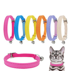 Adjustable Cat Collar with Elastic Webbing & Bell