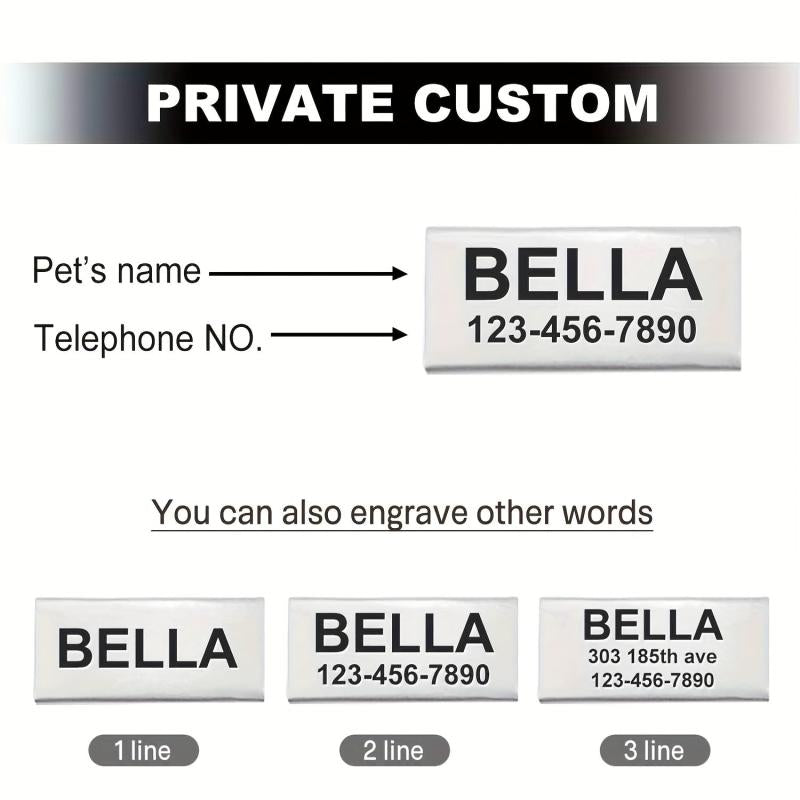 Personalized Stainless Steel Pet ID Tag with Star and Moon Graphic