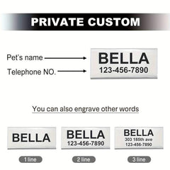Personalized Stainless Steel Pet ID Tag with Star and Moon Graphic