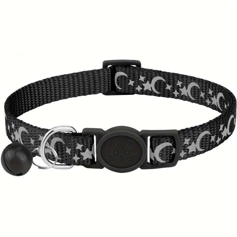 Personalized Stainless Steel Pet ID Tag with Star and Moon Graphic