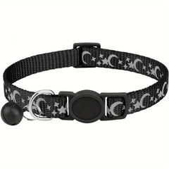 Personalized Stainless Steel Pet ID Tag with Star and Moon Graphic