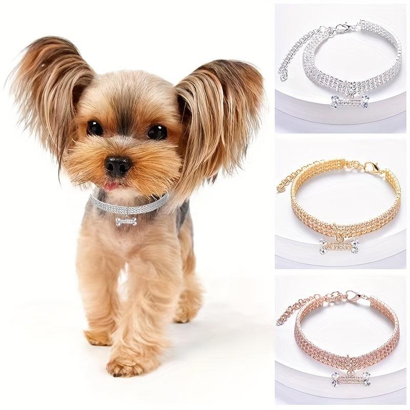 Adjustable Agate Bone Necklace for Dogs - Stylish and Comfortable Accessory