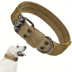 Heavy Duty Nylon Tactical Dog Collar for Large Dogs