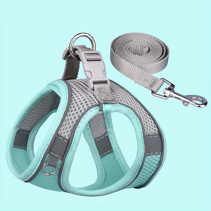 Breathable Mesh Reflective Dog Harness And Leash Set