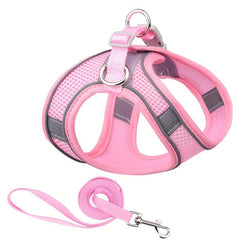 Breathable Mesh Reflective Dog Harness And Leash Set