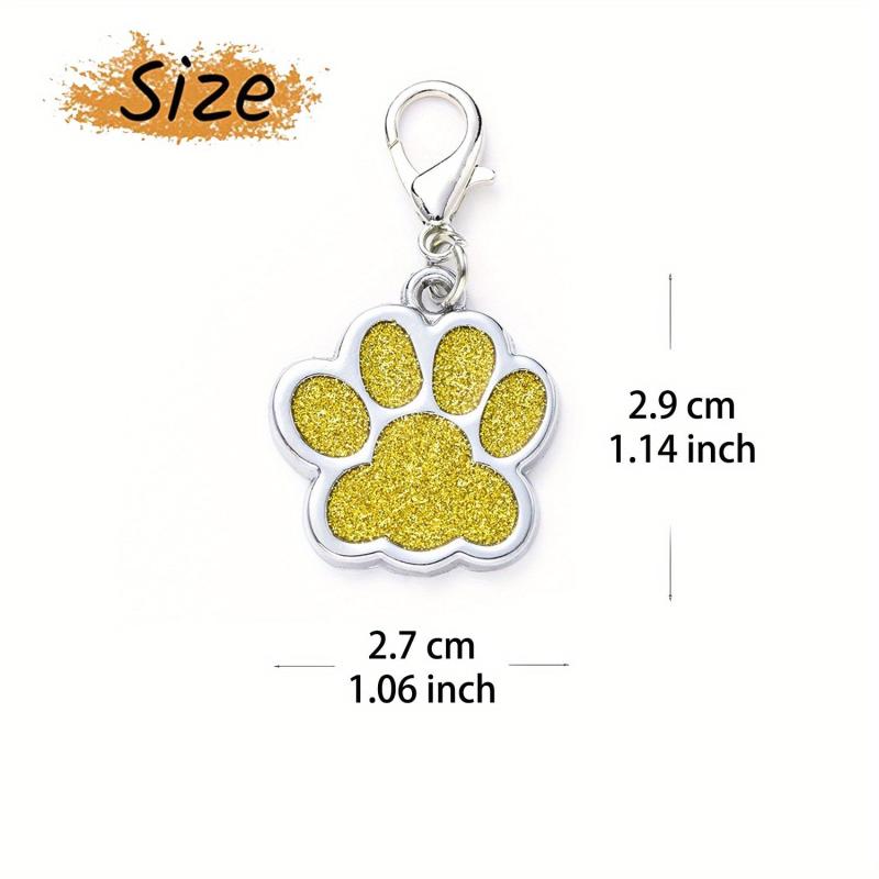 Custom Paw Print Dog Tag - Engraved Name ID Tag for Collar