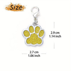 Custom Paw Print Dog Tag - Engraved Name ID Tag for Collar