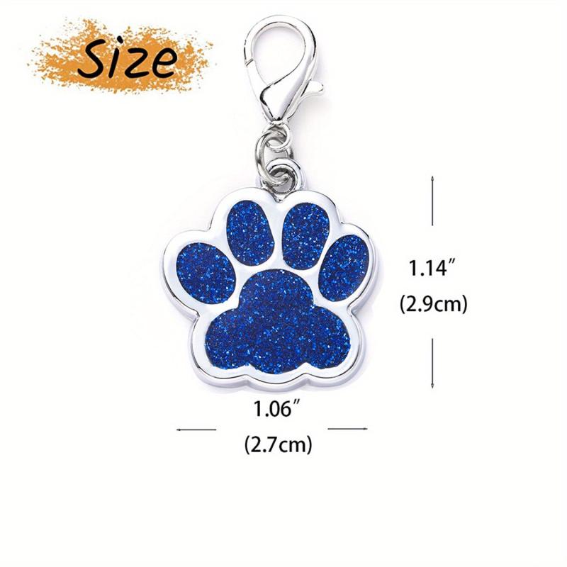 Custom Paw Print Dog Tag - Engraved Name ID Tag for Collar