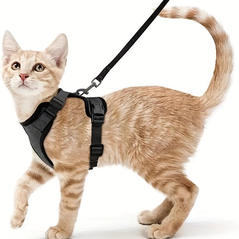 Escape Proof Cat Harness & Leash Set Breathable Reflective Adjustable