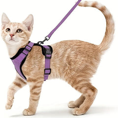Escape Proof Cat Harness & Leash Set Breathable Reflective Adjustable