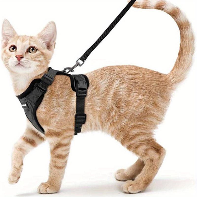 Escape Proof Cat Harness & Leash Set Breathable Reflective Adjustable