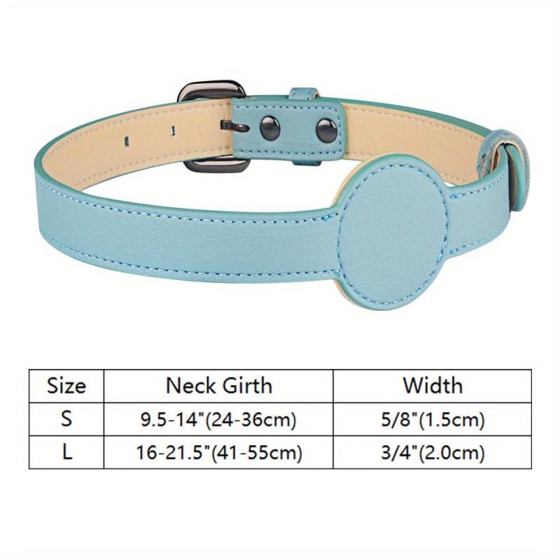 Adjustable Leather Dog Collar Holder For Airtag Anti Lost Durable