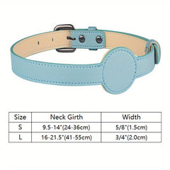Adjustable Leather Dog Collar Holder For Airtag Anti Lost Durable
