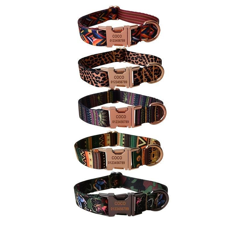 Custom Personalized Pet Dog Collar With Engraved Metal Buckle