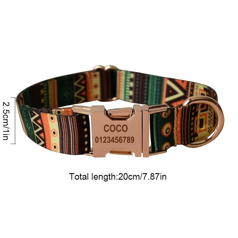 Custom Personalized Pet Dog Collar With Engraved Metal Buckle