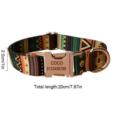 Custom Personalized Pet Dog Collar With Engraved Metal Buckle
