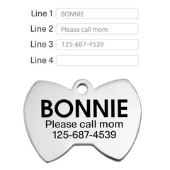 Personalized Stainless Steel Pet ID Tag - Double Sided Engraving
