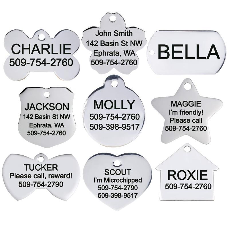 Personalized Stainless Steel Pet ID Tag - Double Sided Engraving