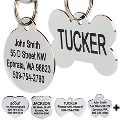 Personalized Stainless Steel Pet ID Tag - Double Sided Engraving