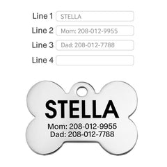 Personalized Stainless Steel Pet ID Tag - Double Sided Engraving