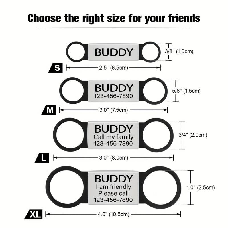 Custom Slide On Pet ID Tag - Deep Engraving