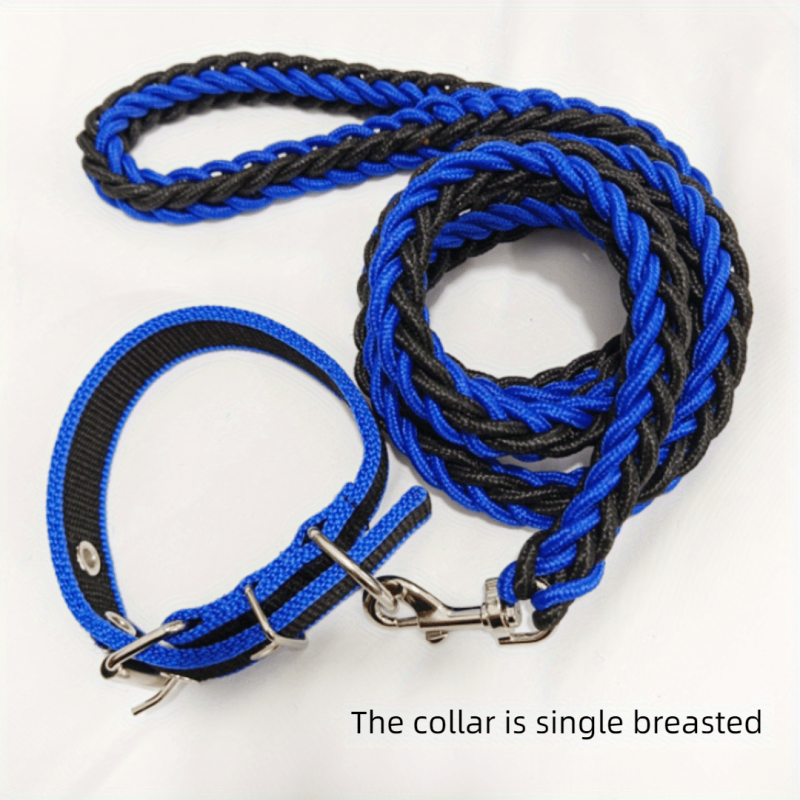 Heavy Duty Dog Collar & Leash Set with Rope Training Leash