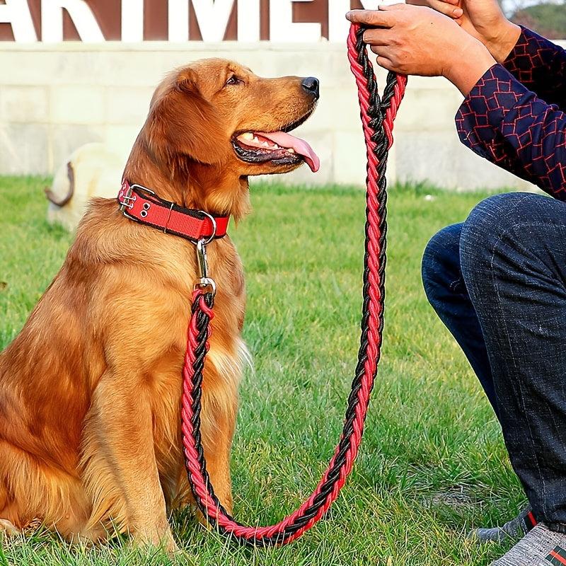Heavy Duty Dog Collar & Leash Set with Rope Training Leash